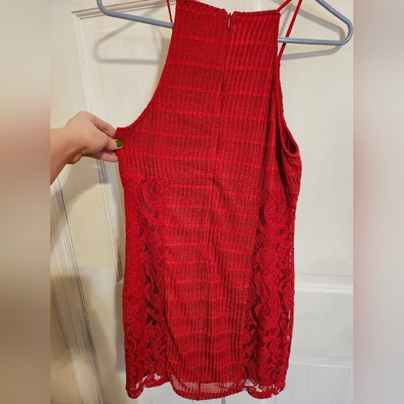 Lacey Red Sheath Dress - Picture 4 of 4